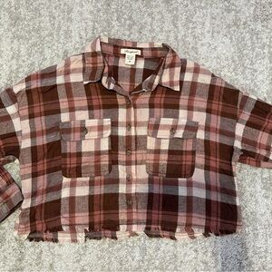 Passport Brown and Pink Plaid Button Down Shirt